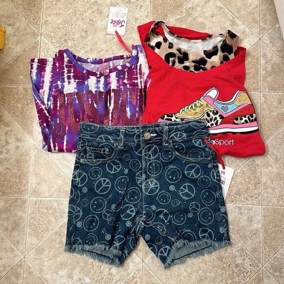 Girls XL Justice Tops and shorts - Picture 1 of 6